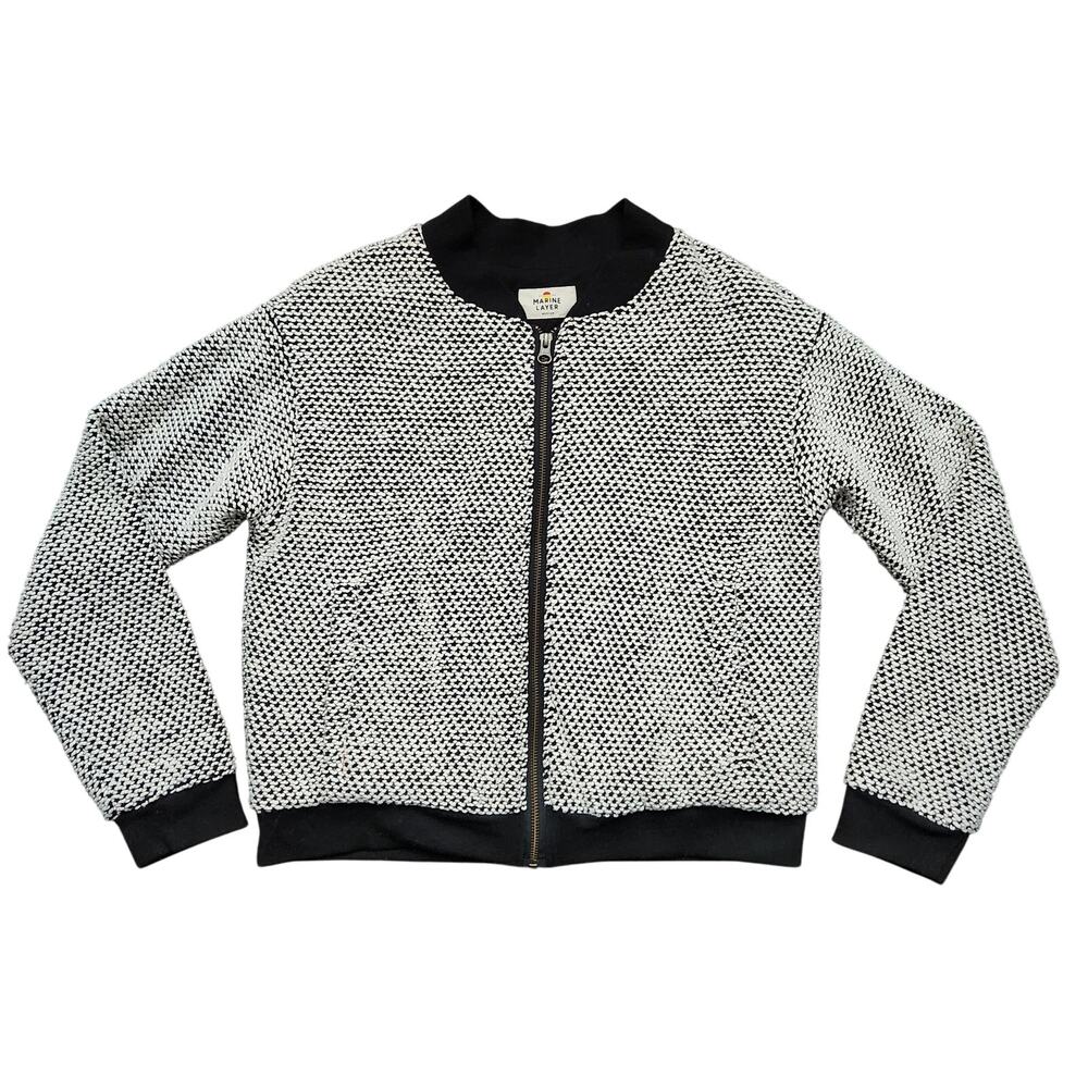 Marine Layer Birdseye Bomber Black/White Contrast Size Medium